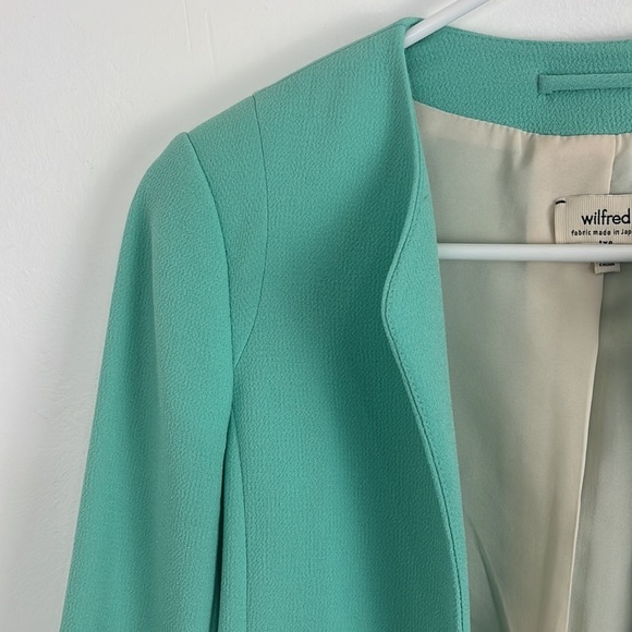 Aritzia Wilfred Aquamarine Open Front 50s-Look Blazer - Picture 3 of 8